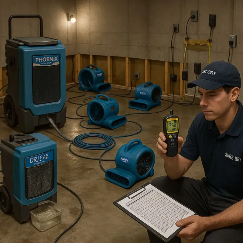 Structural Drying and Dehumidification process in Hudson, MI